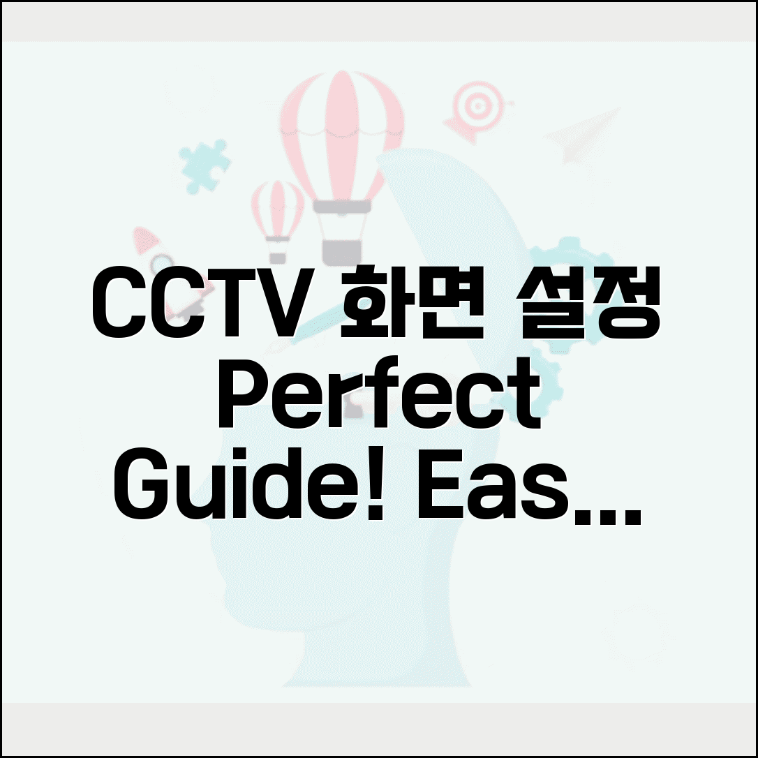 CCTV 화면 | CCTV 모니터 화면 설정 완벽가이드