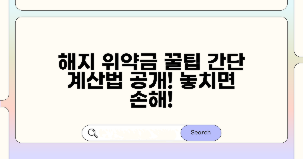해지 위약금 계산 방법은?