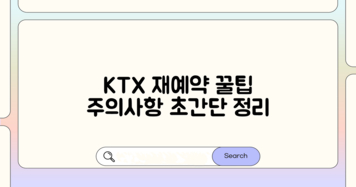 KTX 재예약 꿀팁과 주의사항