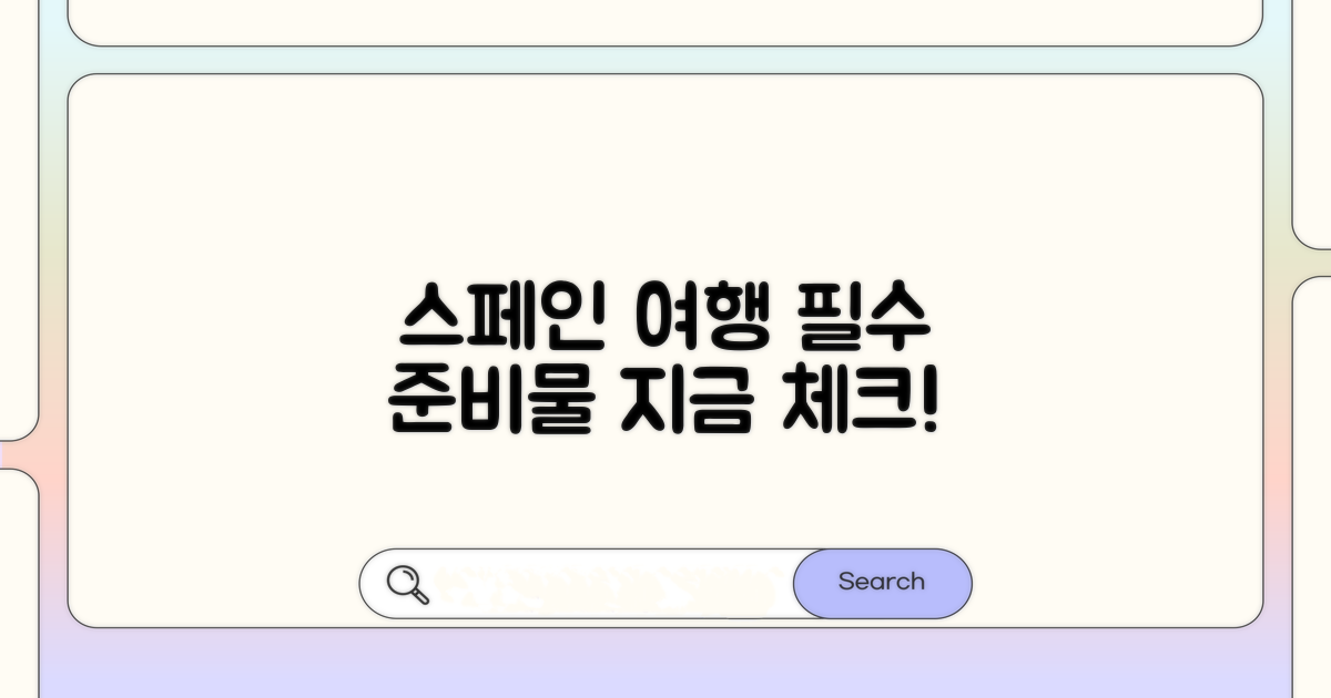 스페인 여행 필수 준비물 체크리스트