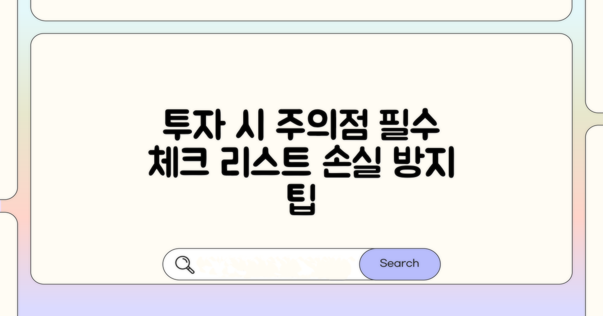 투자 시 꼭 알아둘 주의점