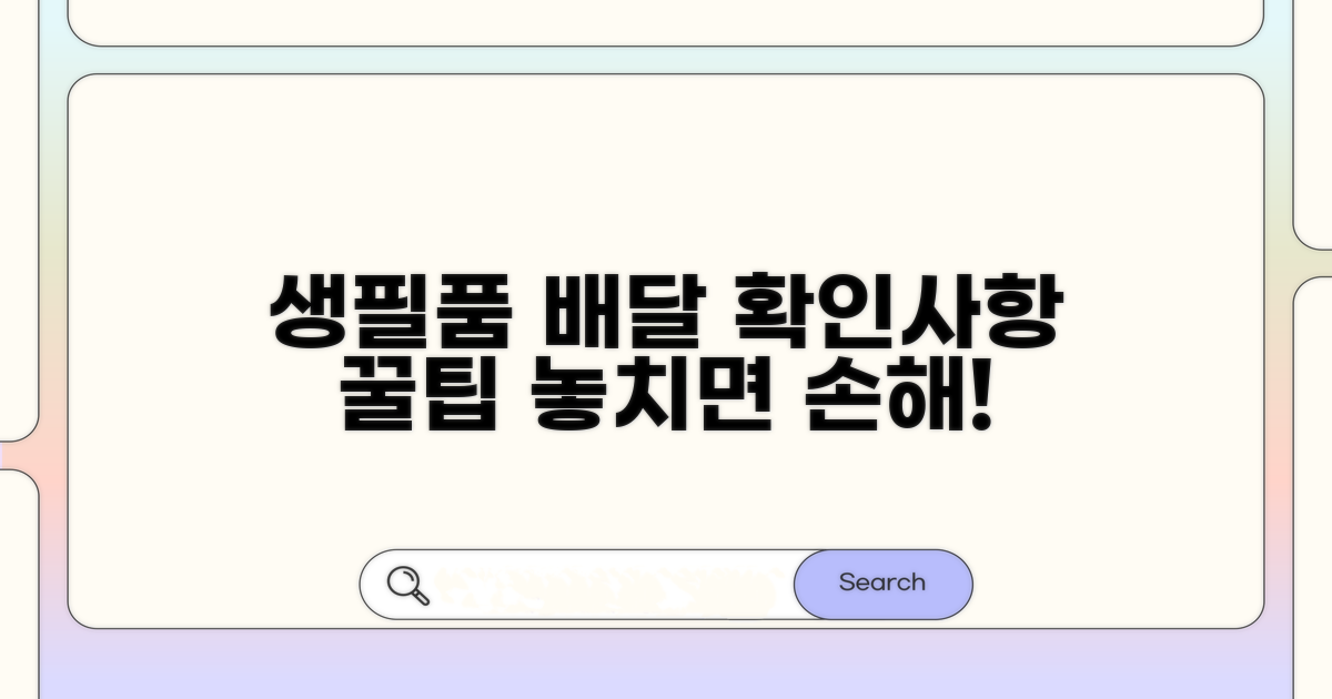 생필품 배달 이용 시 확인 사항