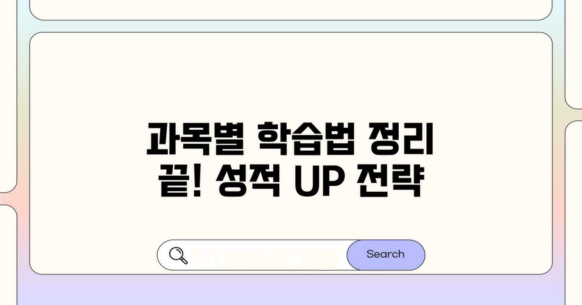 과목별 학습 방법 총정리