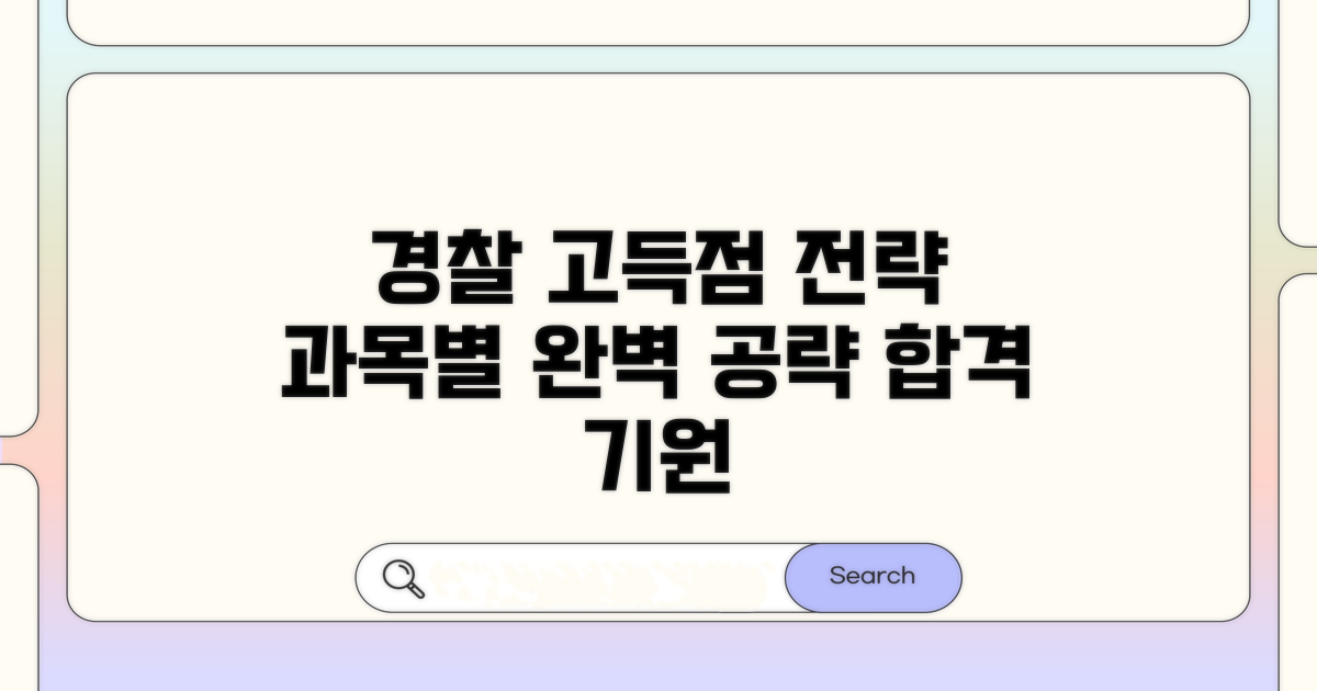 경찰 과목별 고득점 전략