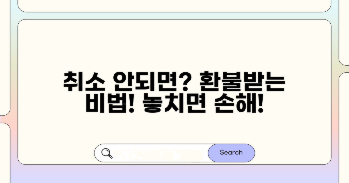 취소 안 되면? 환불받는 특별한 방법