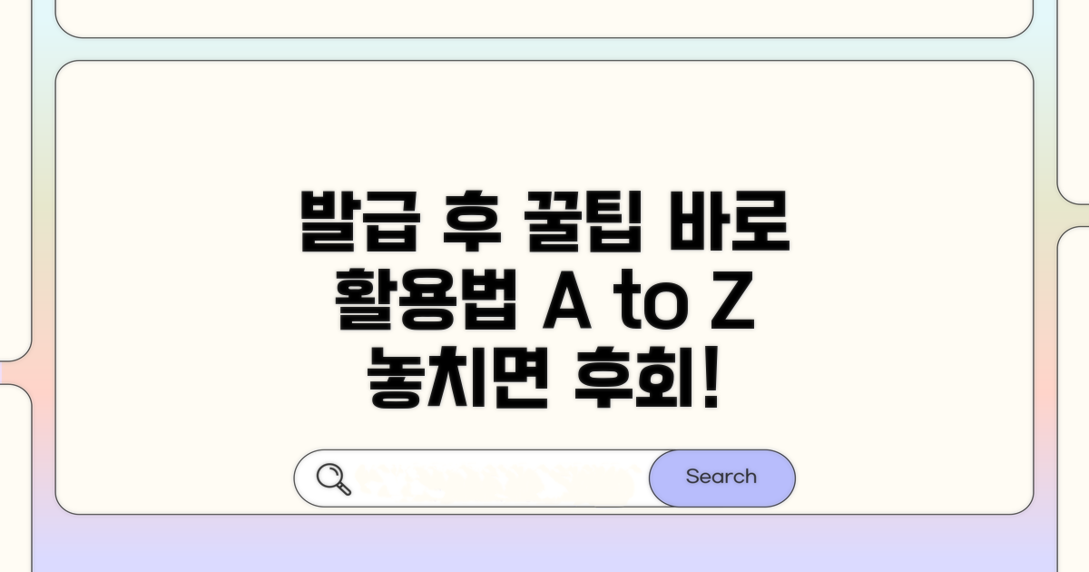 발급 후 활용 꿀팁 모음