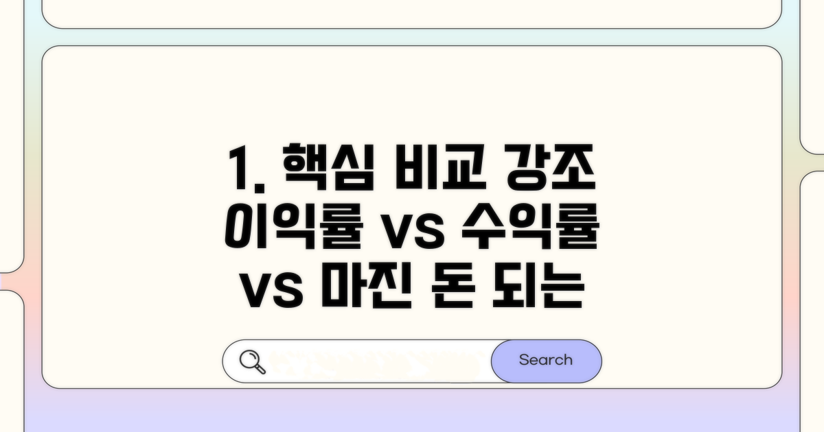 이익률, 수익률, 마진 비교 분석