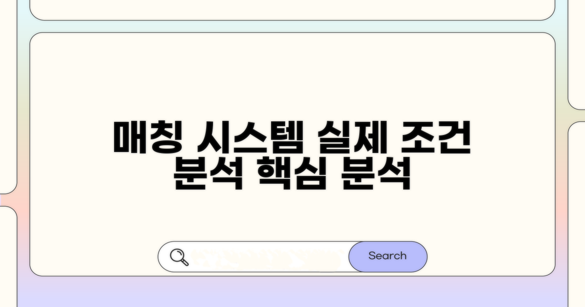 매칭 시스템 실제 조건 분석