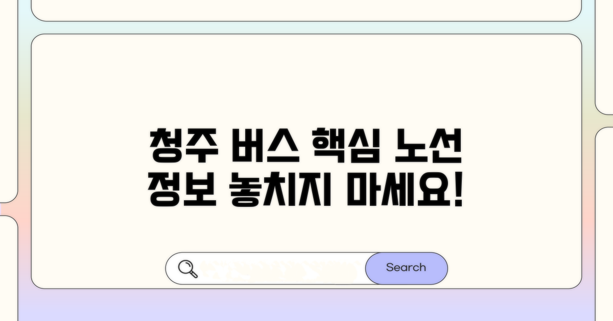 청주 버스 노선 핵심 정보