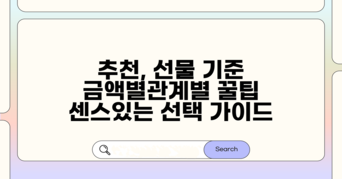 금액별, 관계별 추천 기준