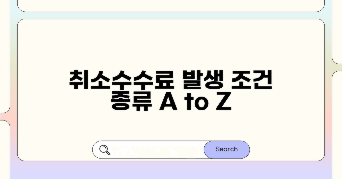 취소수수료 발생 조건과 종류