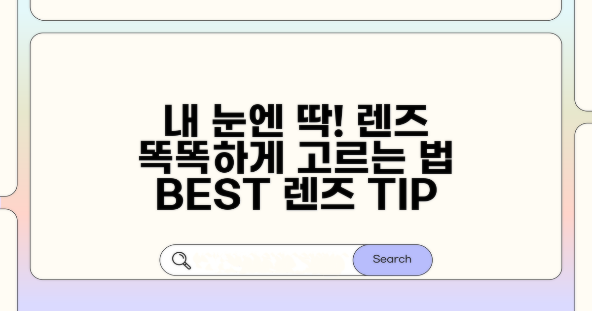 나에게 맞는 렌즈 현명하게 고르기