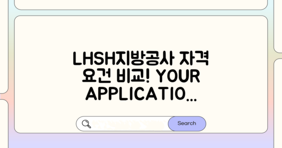 LH/SH/지방공사별 신청 자격 비교