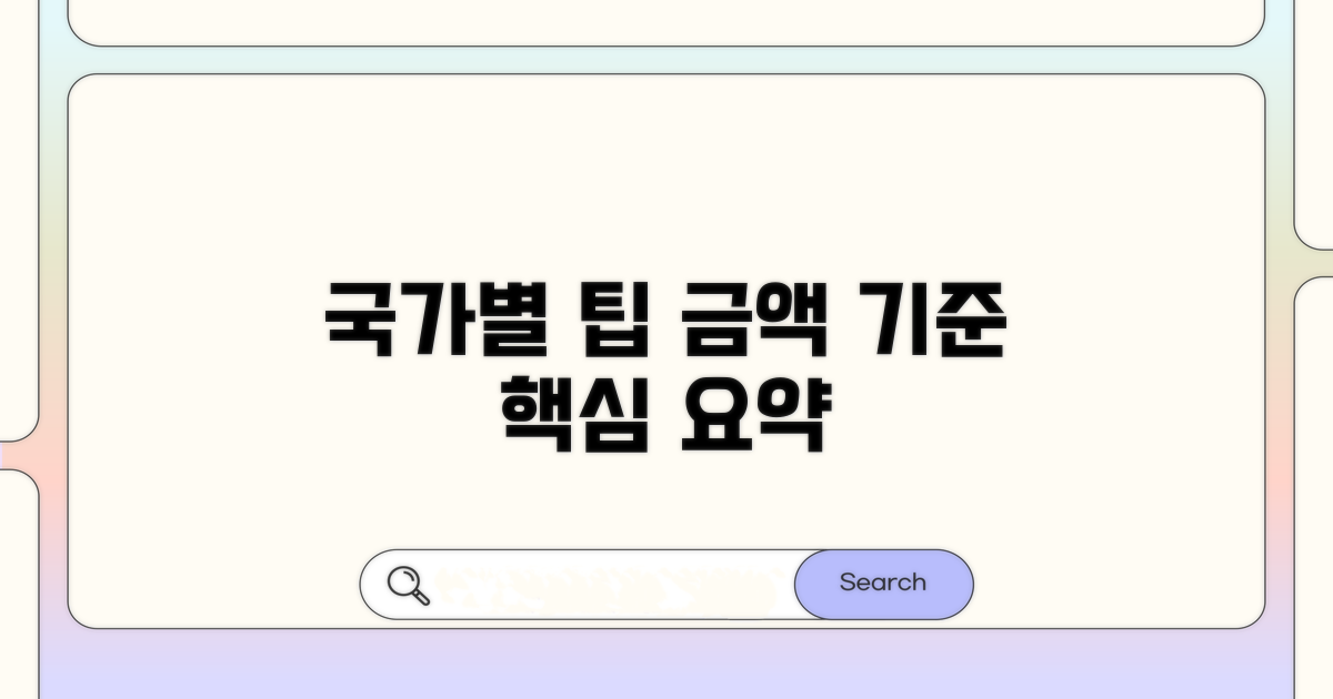 국가별 팁 기준과 금액 확인