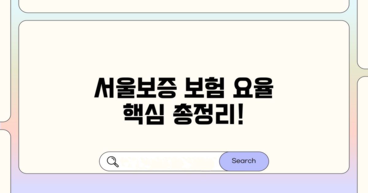 서울보증보험 요율표 핵심 총정리