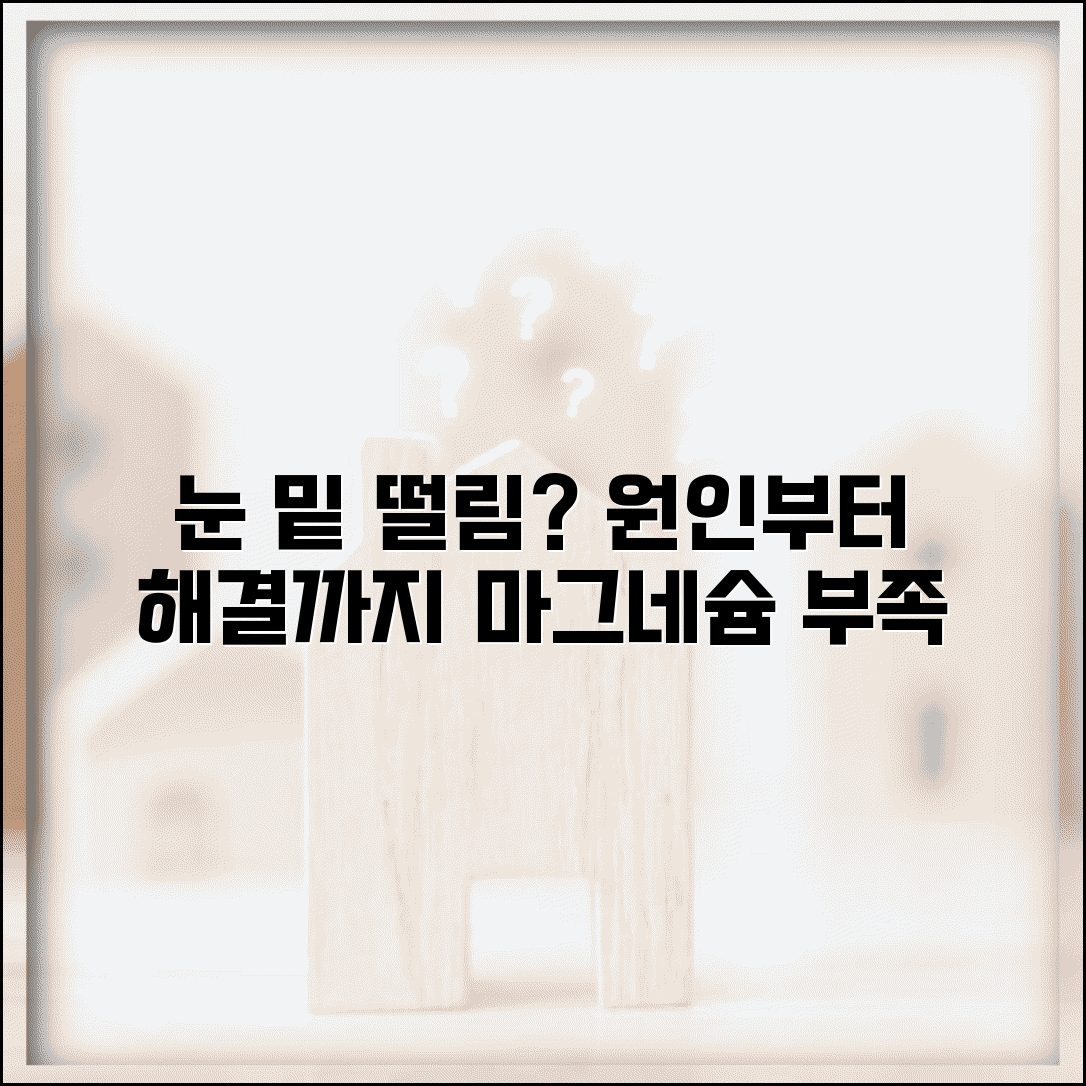 눈 밑 떨림 원인 총정리 | 눈 밑 근육 경련, 마그네슘 부족 증상 및 해결책