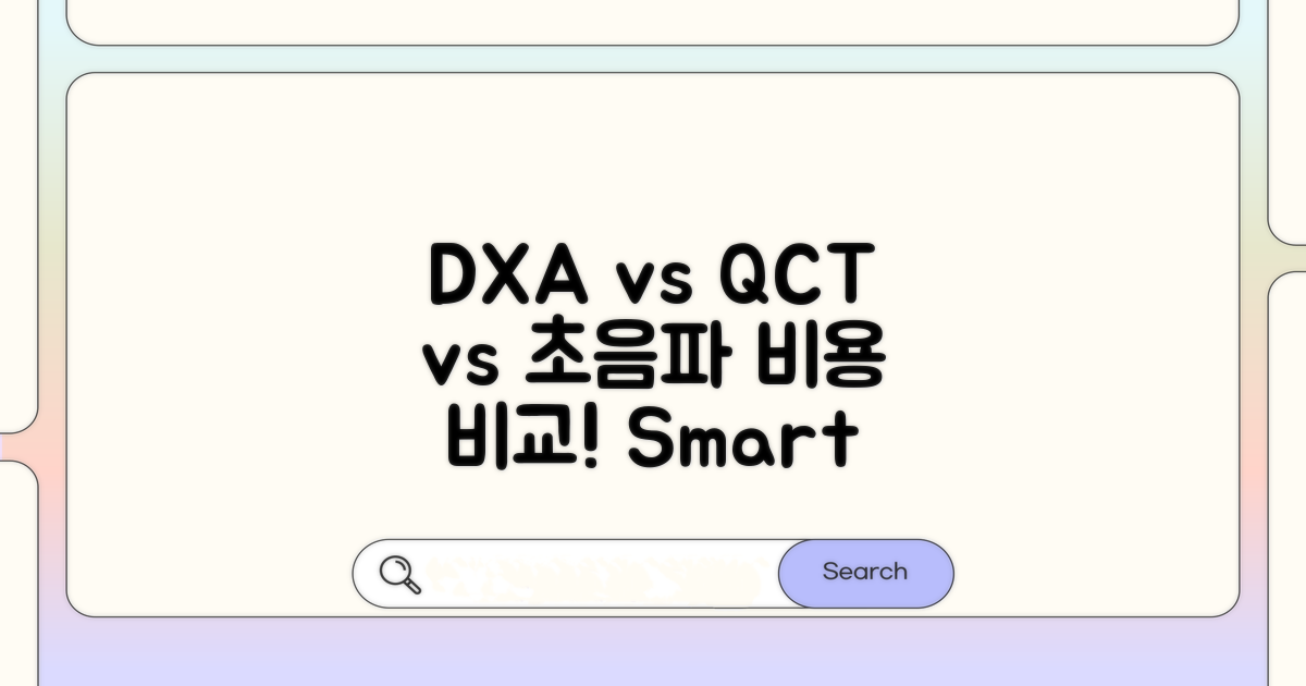 DXA, QCT, 초음파 검사비용 비교