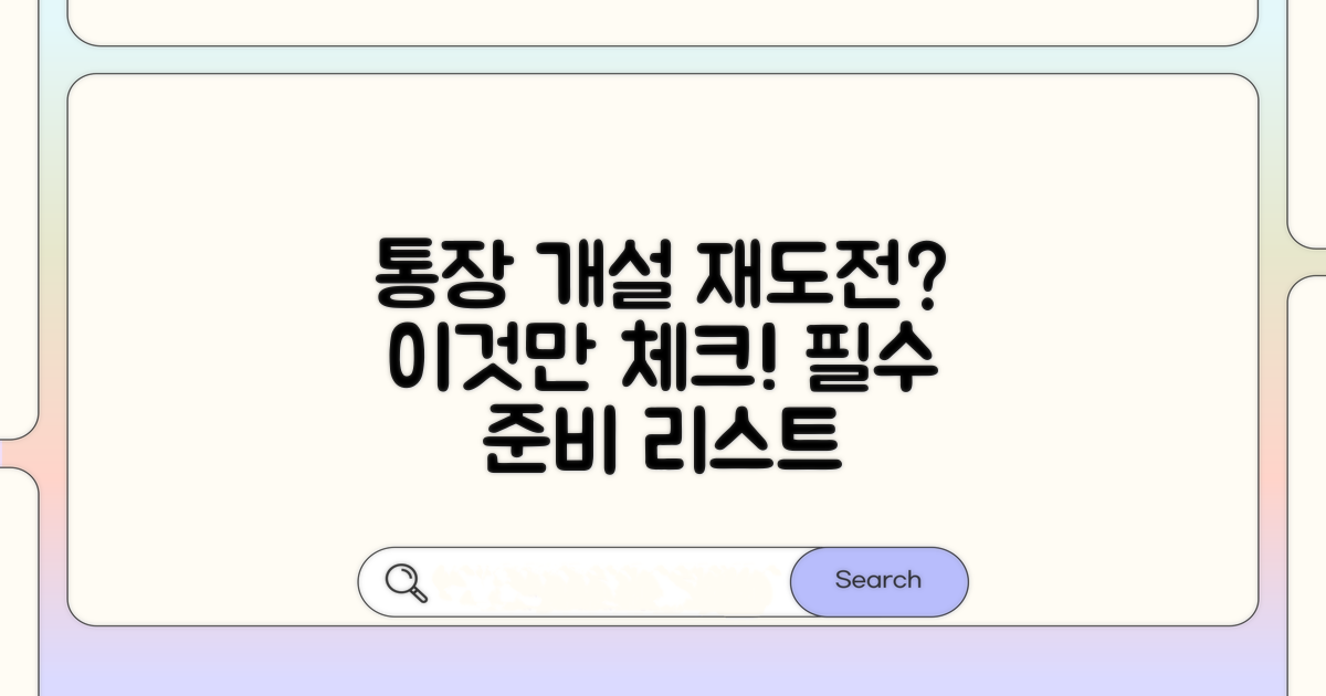 통장 개설 재도전 준비 체크리스트