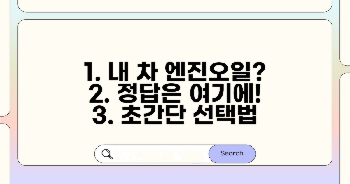 나에게 맞는 엔진오일 선택법