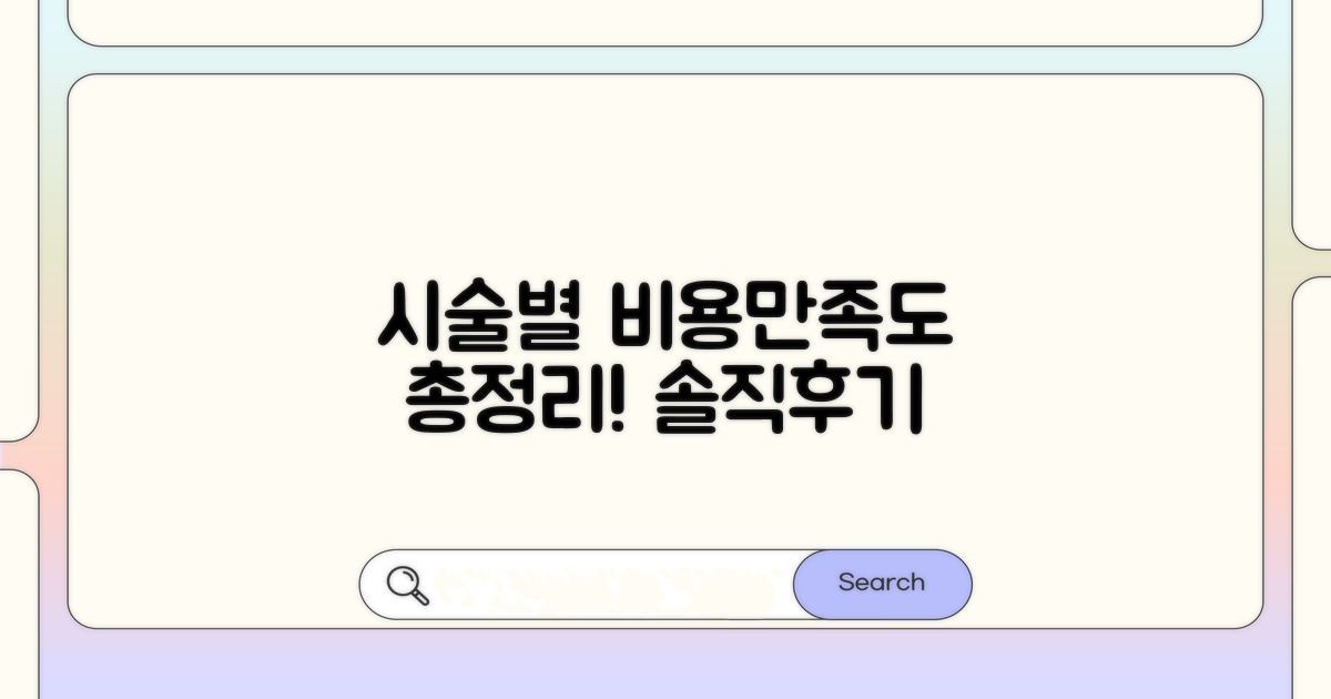시술별 비용과 만족도 후기 총정리