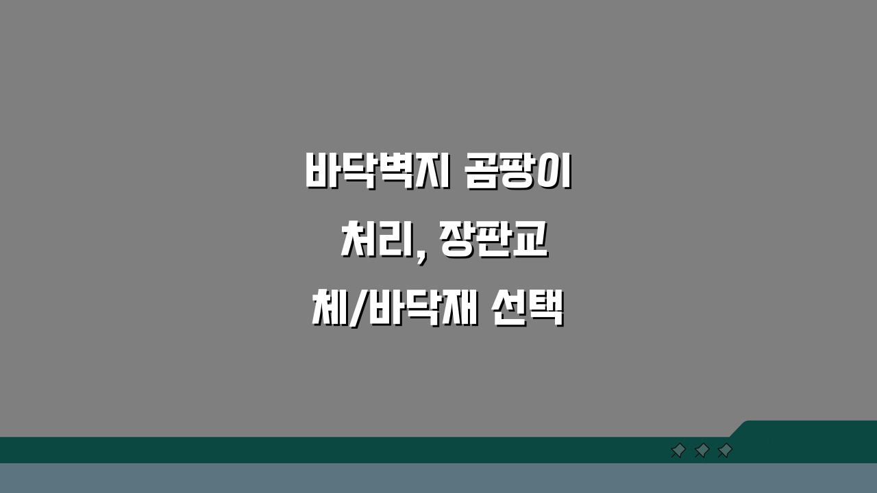 바닥벽지 곰팡이 처리, 장판교체/바닥재 선택부터 시공까지 완벽 솔루션