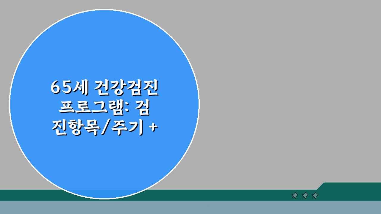 65세 건강검진 프로그램: 검진항목/주기 + 추가검사 지원 핵심 총정리