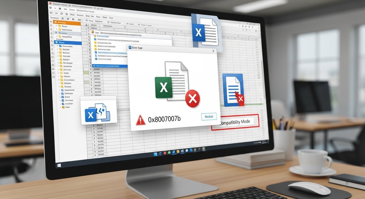 엑셀 오류코드 0x8007007b 해결: 파일경로/손상파일 복구 & 호환성 모드 꿀팁